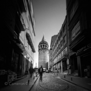 Pinhole photography from Istanbul, Turkey of the Galata Tower.