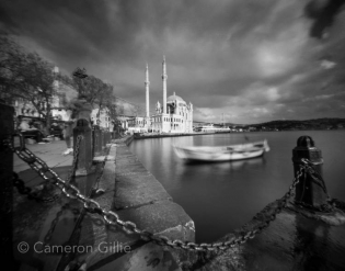 Pinhole photograph of Ortakoy Mosque in Istanbul, Turkey.