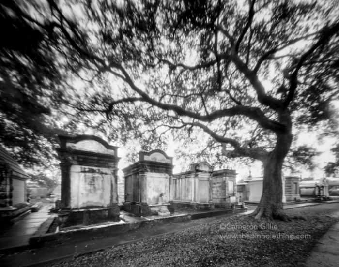 Pinhole of the Metairie Cemetery in new orleans 